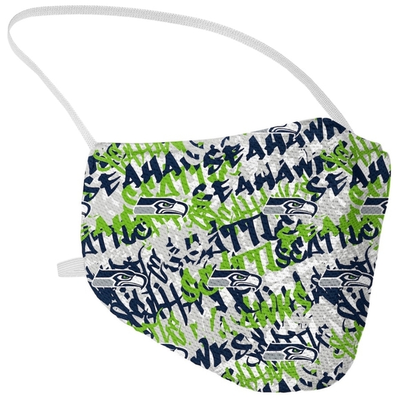 SEATTLE Seahawks Fanatics Branded Adult Official Logo Face Covering 3-Pack - Picture 7 of 9